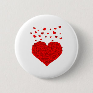 Schönes rotes Herz Valentinstag T-Shirt Button