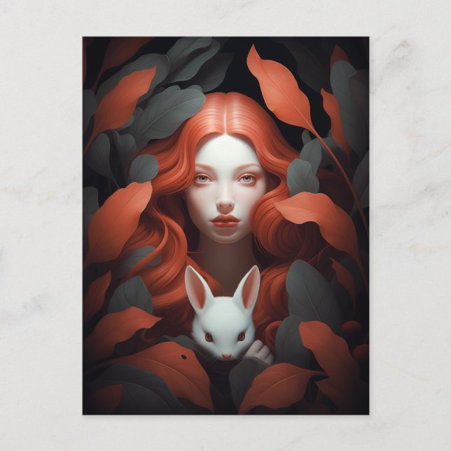 Schönes Rothaarmädchen Postkarte (Vorderseite)