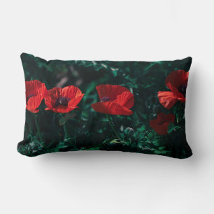 Schönes Rotmohn-Blume Kissenpolster Lendenkissen