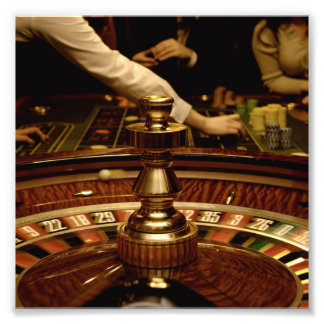 Schönes Roulette-Rad aus Holz Fotodruck