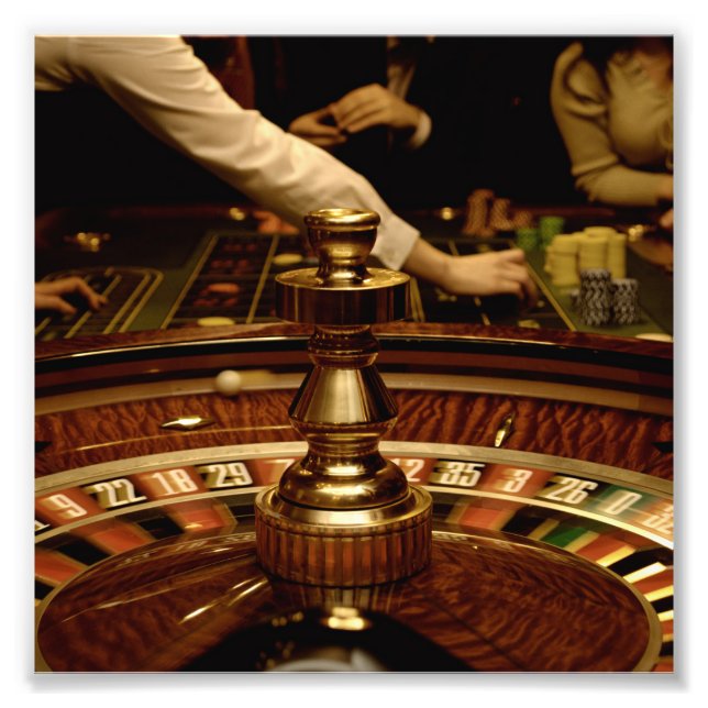 Schönes Roulette-Rad aus Holz Fotodruck (Vorne)