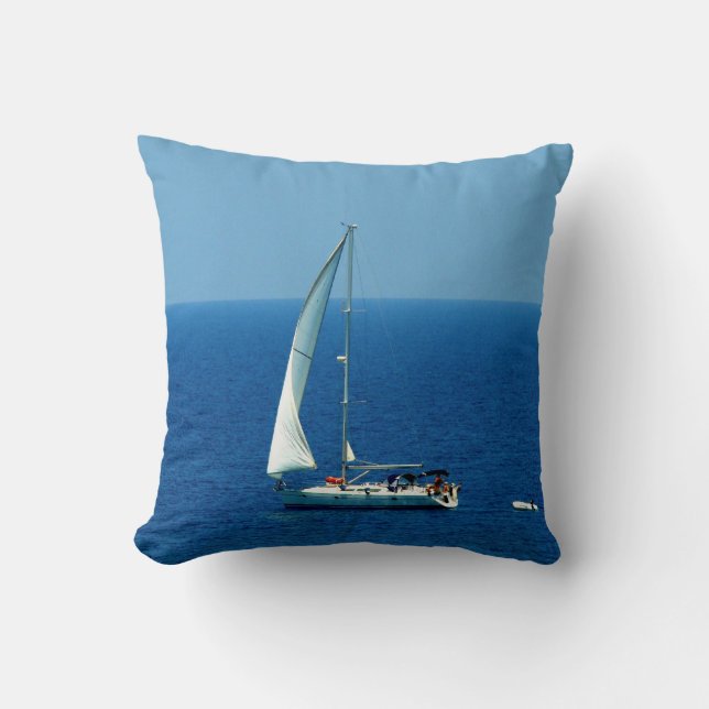 Schönes Sailboat Kissen (Vorderseite)