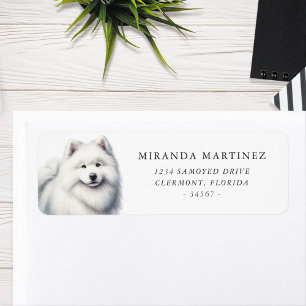 Schönes Samoyed Hund Rücksendeadresse Etikett