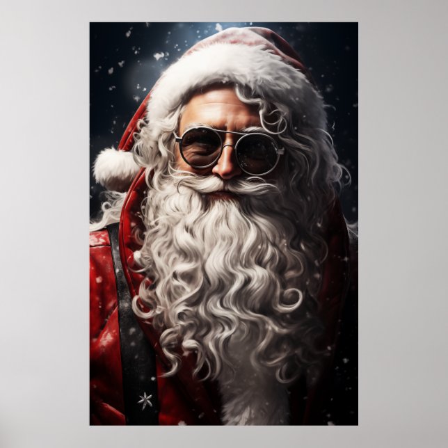 Schönes Santa Portrait Poster (Vorne)
