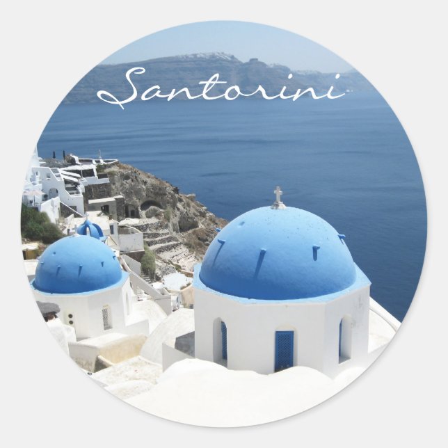 Schönes Santorini Griechenland Runder Aufkleber (Vorderseite)