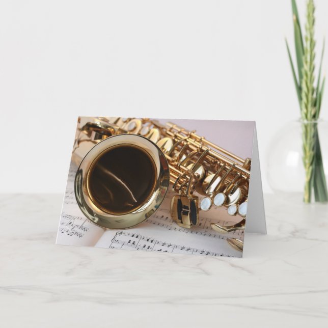 Schönes Saxophon-Musikinstrument Dankeskarte (Vorderseite)
