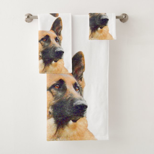Schönes Schäferhund-Foto Badhandtuch Set (Insitu)