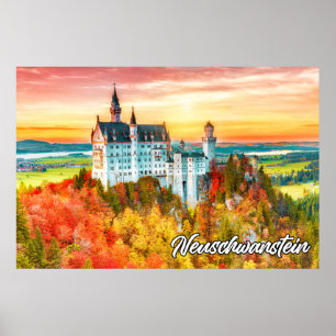 Schönes Schloss Neuschwanstein, Deutschland Poster