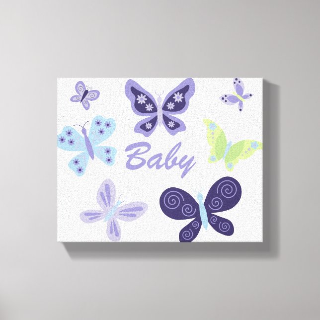 Schönes Schmetterlinge-Kinderzimmer (10"x8") Leinwanddruck (Vorderseite)