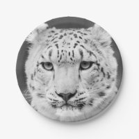 Schönes Schnee-Leopard-Schwarzweiss-Porträt