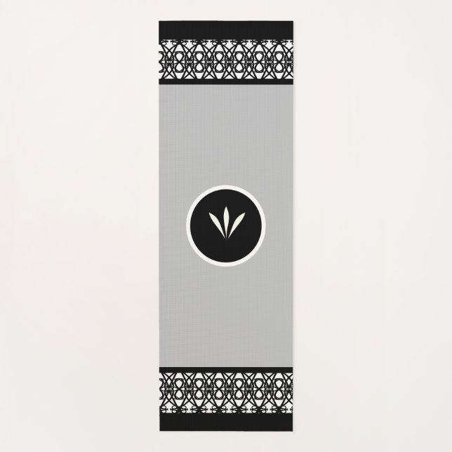 Schönes Schwarz-Weiß-Muster Yogamatte (Vorderseite)