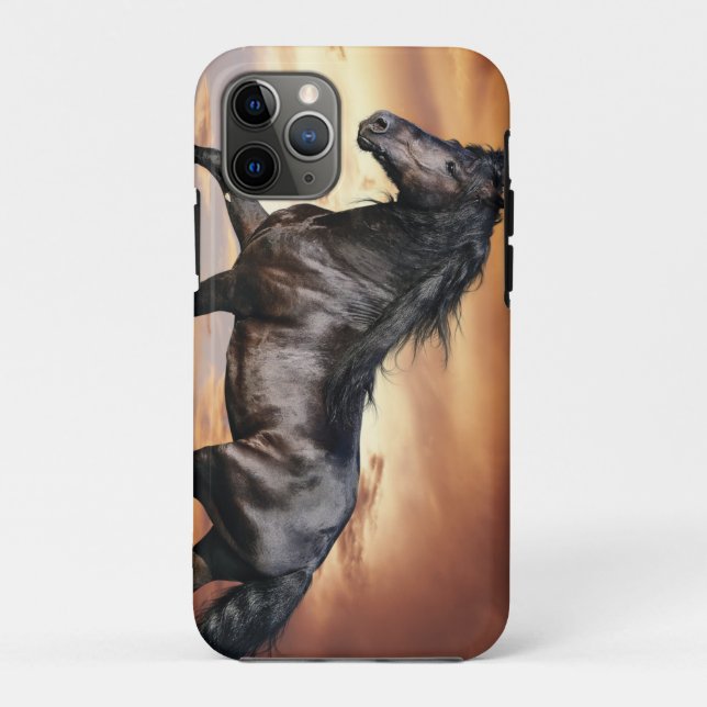 Schönes Schwarzes Pferd Case-Mate iPhone Hülle (Rückseite)
