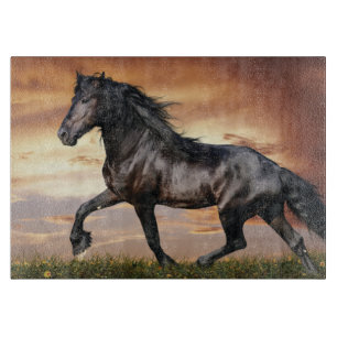 Schönes Schwarzes Pferd Schneidebrett