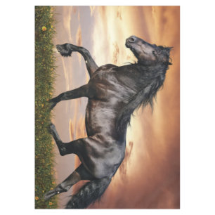 Schönes Schwarzes Pferd Tischdecke