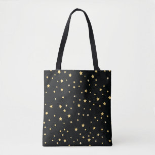 Schönes Schwarzes und Goldsternenklare Tasche