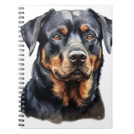 SCHÖNES SCHWARZES UND TAN ROTTWEILER HUND NOTIZBLOCK