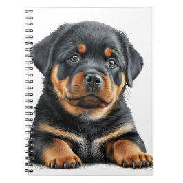 SCHÖNES SCHWARZES UND TAN ROTTWEILER HUND NOTIZBLOCK