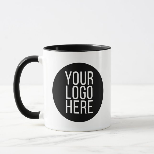 schönes Schwarzweiß-Logo hier Tasse (Links)