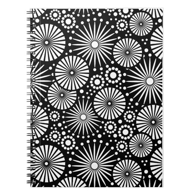 Schönes Schwarzweiß-Notebook Notizblock (Vorderseite)