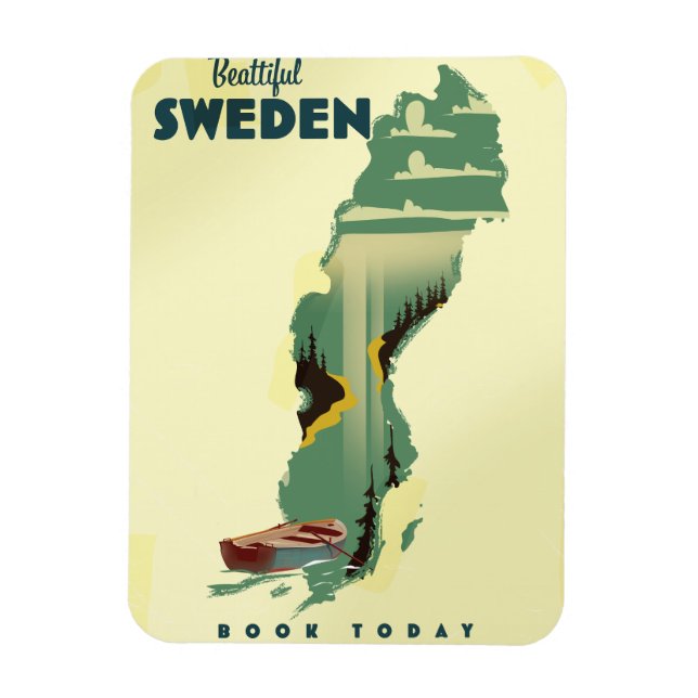 Schönes schwedisches Reiseplakat Magnet (Vertikal)