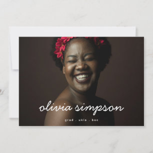 Schönes Script Moderner Grad Graduate Zwei Foto Ankündigung