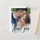 Schönes Script Overlay Wedding Foto Vielen Dank Postkarte (Vorderseite/Rückseite Beispiel)