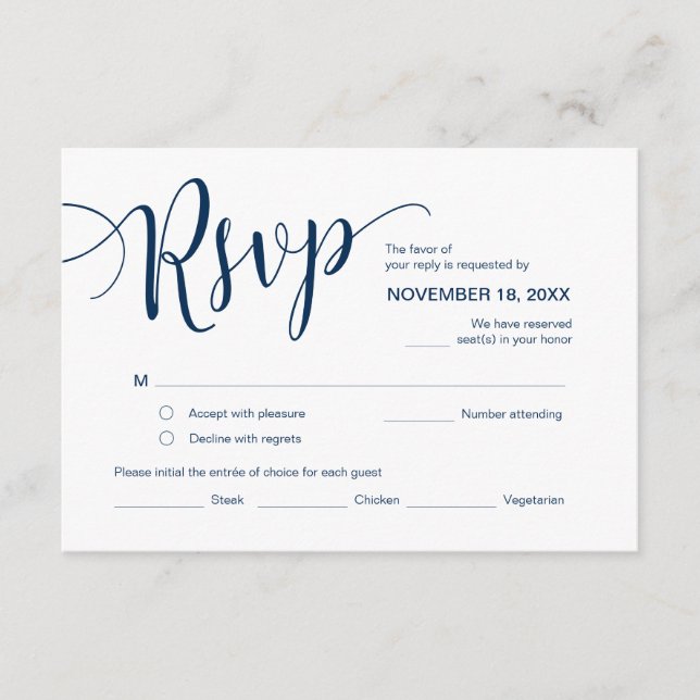 Schönes Script, UAWG, Navy Blue, Respektto Begleitkarte (Vorderseite)