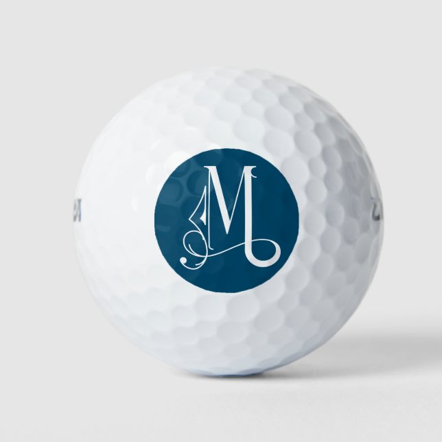 Schönes Scroll Monogram Letter M Golf Ball (Vorderseite)