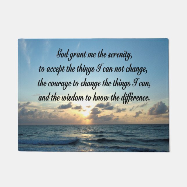 SCHÖNES SERENITY PRAYER OCEE FOTO FUßMATTE (Vorderseite)