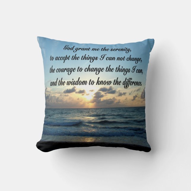 SCHÖNES SERENITY PRAYER OCEE FOTO KISSEN (Vorderseite)