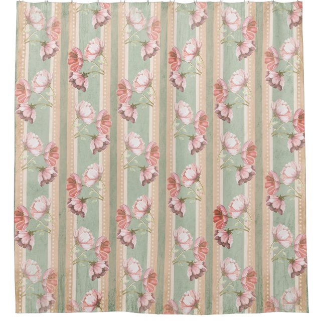 Schönes Shabby Chic-Land Duschvorhang (Vorderseite)