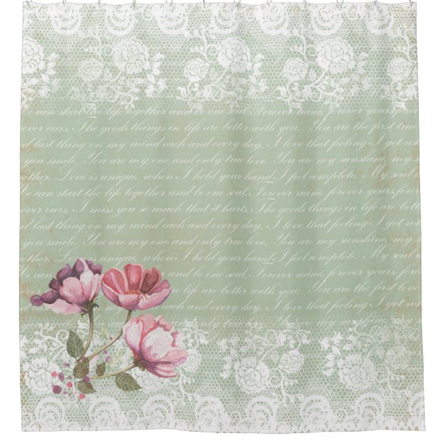 Schönes Shabby Chic-Land Duschvorhang (Vorderseite)