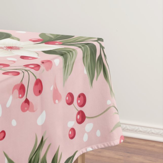 Schönes Shabby Chic Rosa Weihnachten Tischdecke (Beispiel)