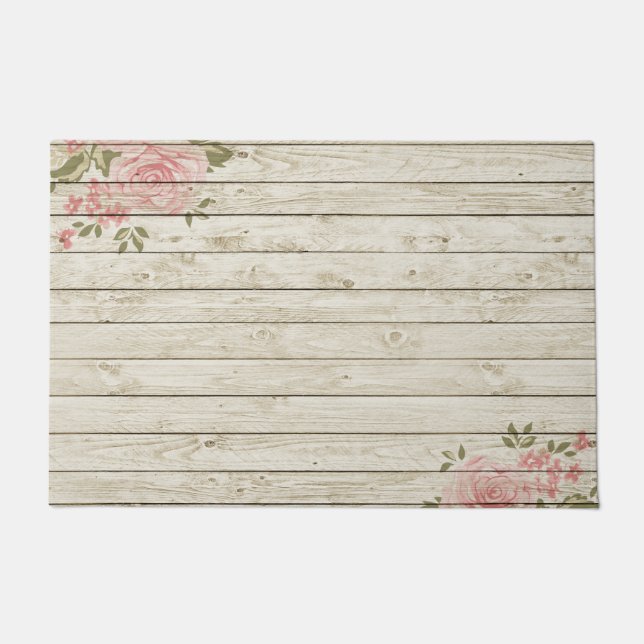 Schönes Shabby Chic Rustikales Holz Fußmatte (Vorderseite)