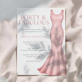 Schönes Shimmer Dress 40. Geburtstag Party Einladung