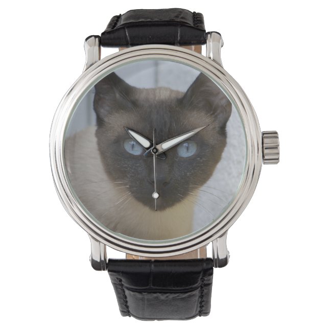 Schönes Siegel Point Siamese Katze Armbanduhr (Vorderseite)