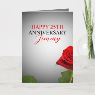 Schönes Silver Floral Husband 25 Jahre Jubiläum Karte