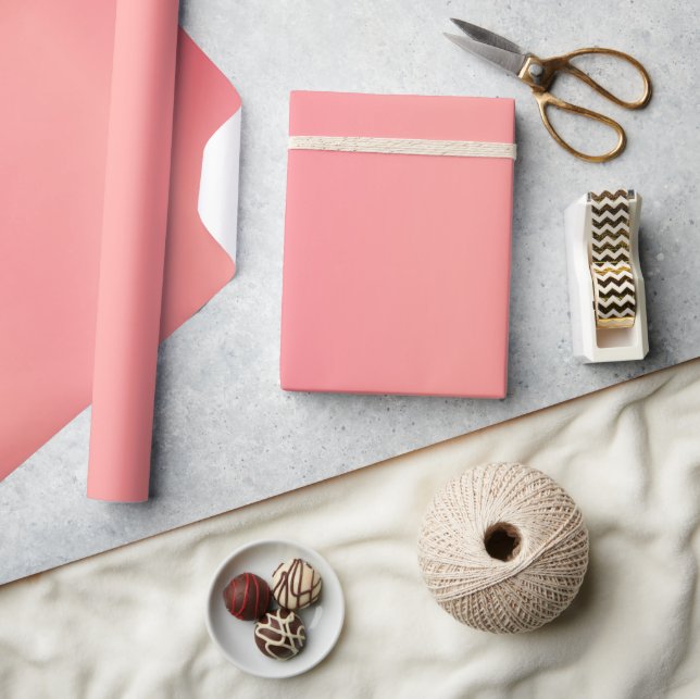 Schönes Simple Sheen Coral Satin Geschenkpapier (Kunsthandwerk)