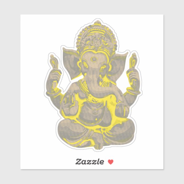 Schönes Sitzen Elephant Gott Ganesha Aufkleber (Blatt)
