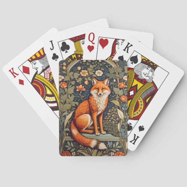 Schönes Sitzen Red Fox William Morris Inspiriert Spielkarten (Rückseite)