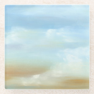 Schönes Skyscape mit flaumigen Wolken Glasuntersetzer