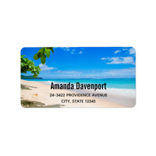 Schönes Sonnenbad Tropical Beach Foto Adresse Adressaufkleber