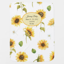 Schönes Sonnenblumen-Baby-Blanket individuell anpa