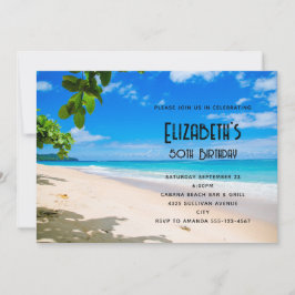 Schönes Sonnenstrand Foto zum Geburtstag Einladung