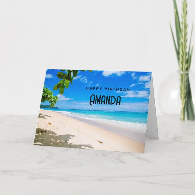 Schönes Sonnenstrand Foto zum Geburtstag Karte (Vorderseite)