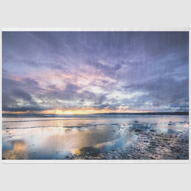 Schönes Sonnenuntergang im Ozean 20x30 Seidenpapier (Vorderseite)