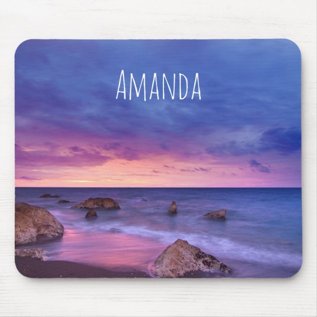 Schönes Sonnenuntergang Küstenbild Mousepad (Vorne)