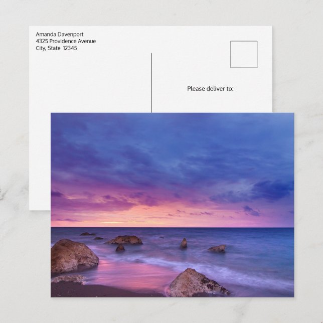 Schönes Sonnenuntergang Küstenbild Postkarte (Vorne/Hinten)