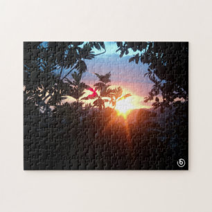 Schönes Sonnenuntergang-Puzzlespiel