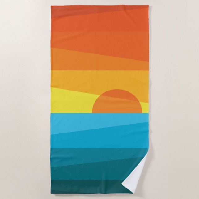 Schönes Sonnenuntergang und Meereswellen Golf Hand Strandtuch (Vorderseite)